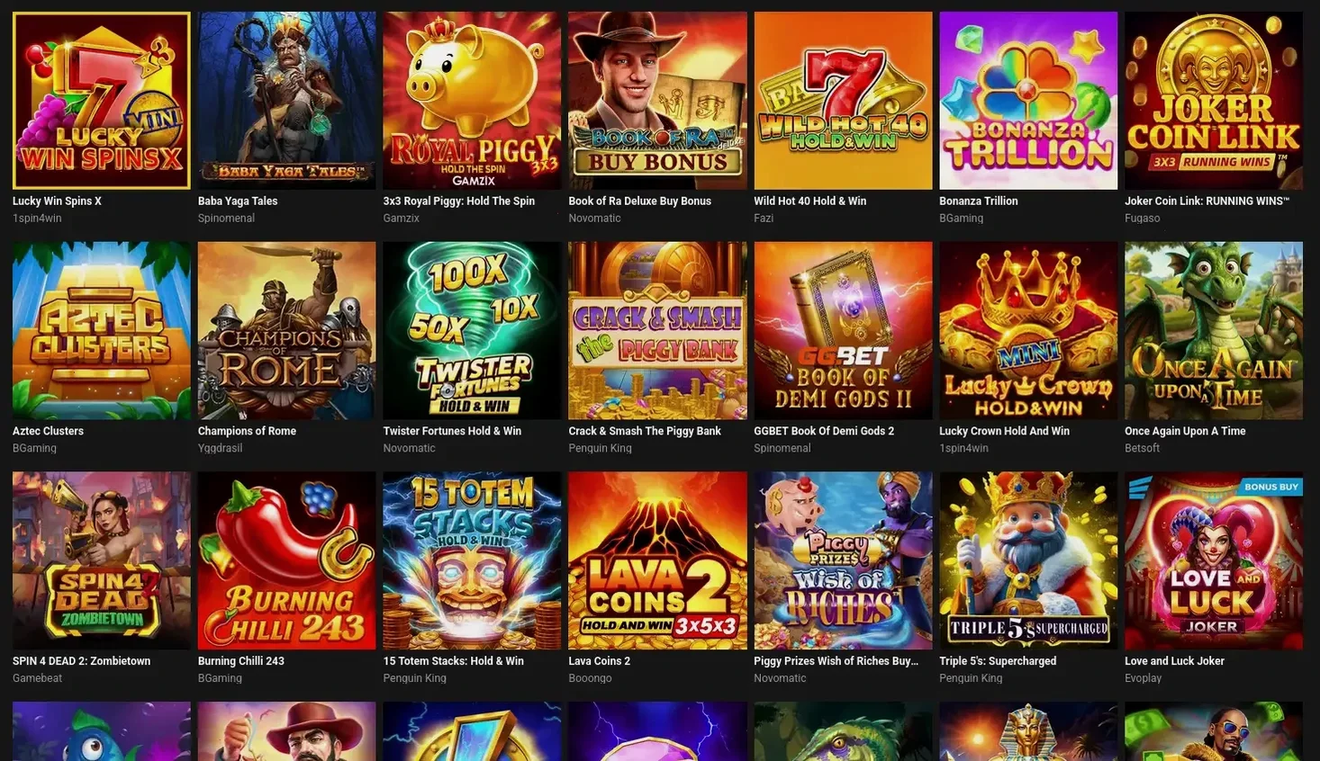 Игровой интерфейс казино Граф